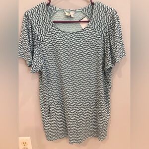 Boden Light Blue & navy Short-Sleeve Patterned Tee